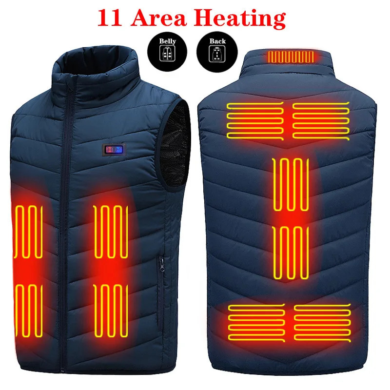 11 areas self heating vest mens warm jacket USB battery powered womens warm vest warm winter clothing 241111