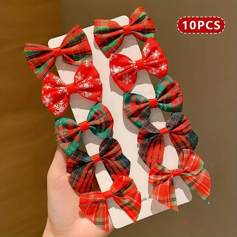 10 cheveux de Noël pour filles qui n'abîment pas leurs cheveux, jolis cheveux avec nœud pour petites filles W241113