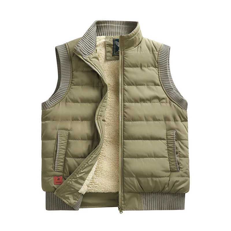 2024 Winter Mens Wool Tank Top Lightweight Paddle Thickened Tank Top Sleeveless Jacket Warm Coat Size 6XL Outdoor W241113