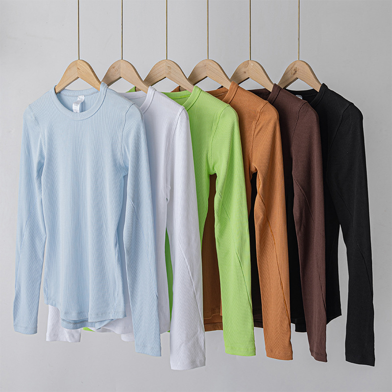 L Chemise fond de fond à côte serrée d'automne et d'hiver