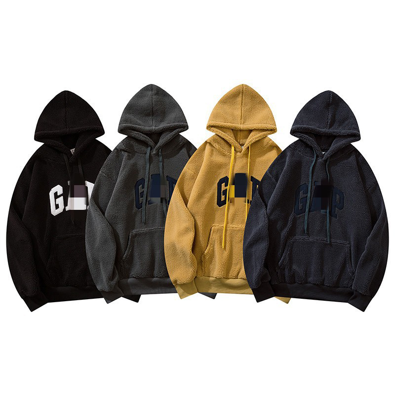 Lamb wool Designer hoodie men Pullover jacket Thicken warm hooded loose fitting couples Winter tops Cotton Korean version Letter embroidery hoodi