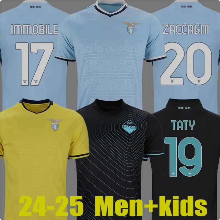 2024-25lazio Jerseys de football immobile Maglie 24 Immobile Luis Bastos Sergej Badelj Lucas J.Correa Zaccagni Men Men Kid Kit Kit Football Shirt