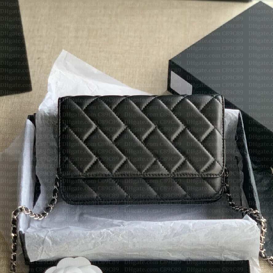 designer Wallet High quality women chain wallets Leather Lambskin zipper mini woc shoulder bag luxurys designers bags Classic Hangbags Purse with-image-972655094