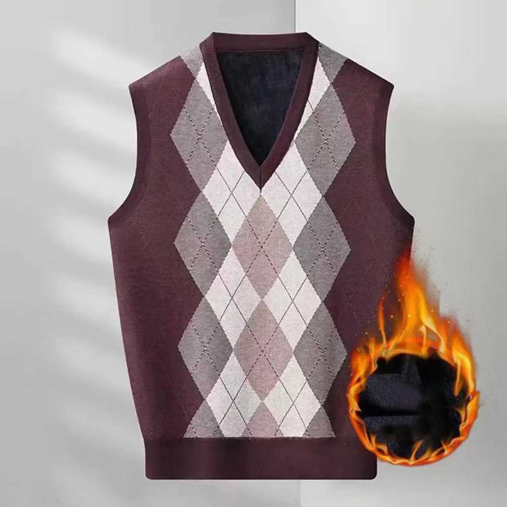 Verser de pull d'automne et d'hiver avec imprimé diamant en V Coul sans manches couleurs supérieures assorties décalage à fermeture éclair en tri