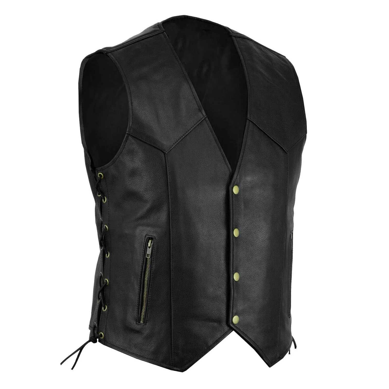 Veste de mode à poitrine solide à poitrine solide poches à fermeture éclair gilettes pour hommes