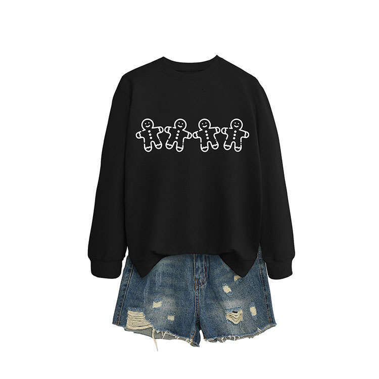Autumn and Winter Cute Four Biscuit Little People Round Neck Womens Long Sleeve Hoodie Bottom Winter Jacket Women Designer Coat Womens Coat Autum