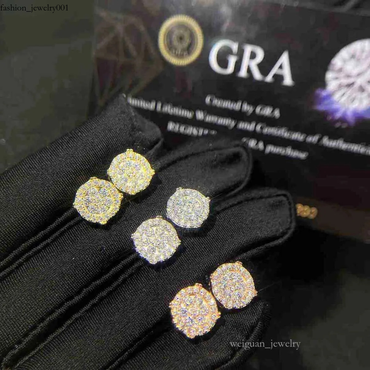 Designer Jewelry Prix de gros Prix populaire Vente chaude Iced Out Sterg Sier Bijoux Moisanite VVS Vis Back Boucles d'oreilles Catégorie Catégori