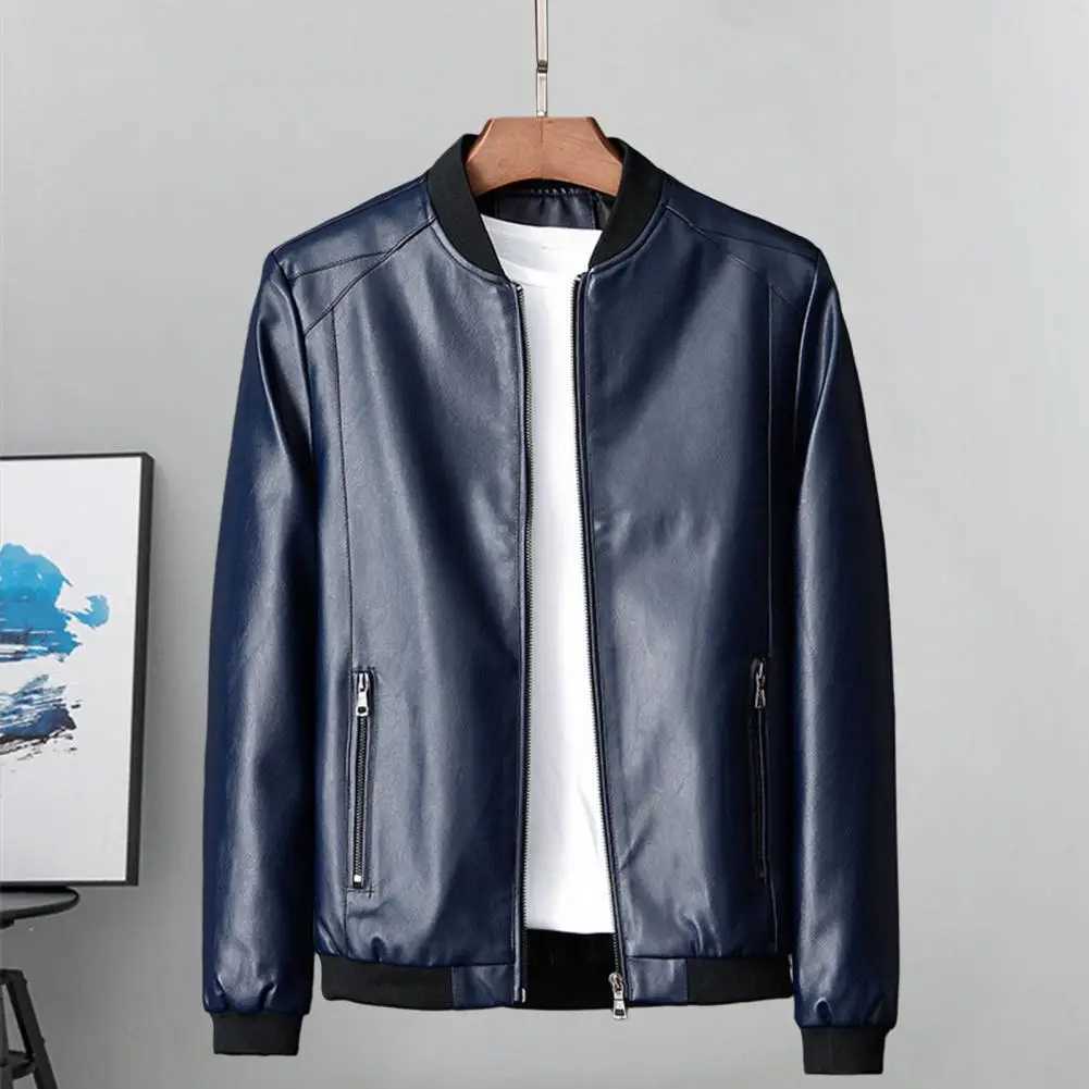 Veste de moto en cuir synthétique en cuir en cuir synthétique