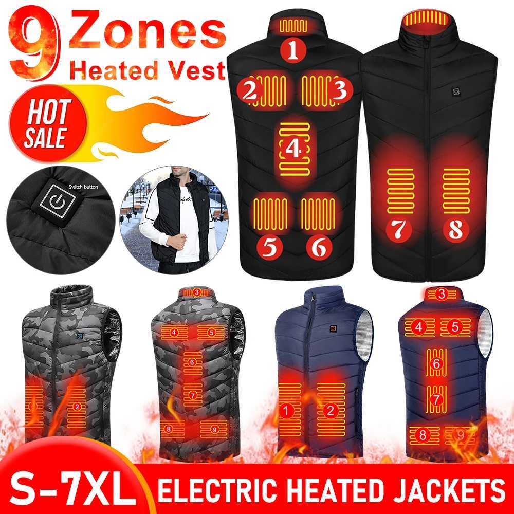 Veste chaude usb 9 zones chaudes veste de sport veste chaude hiver