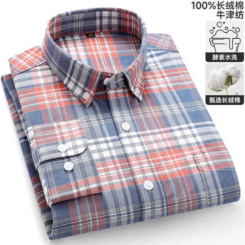 7xl Nouvelle chemise à hommes 100% coton oxford tissé de haute qualité Business sans ironique mode décontracté mode plus sizexj24113