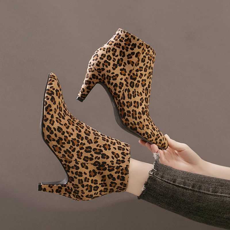High Quality LazySeal New Luxury Leopard Warm Boots Leather Winter Casual Shoes Hoodie H Zipper Toe Boots Large Size 43 T241113