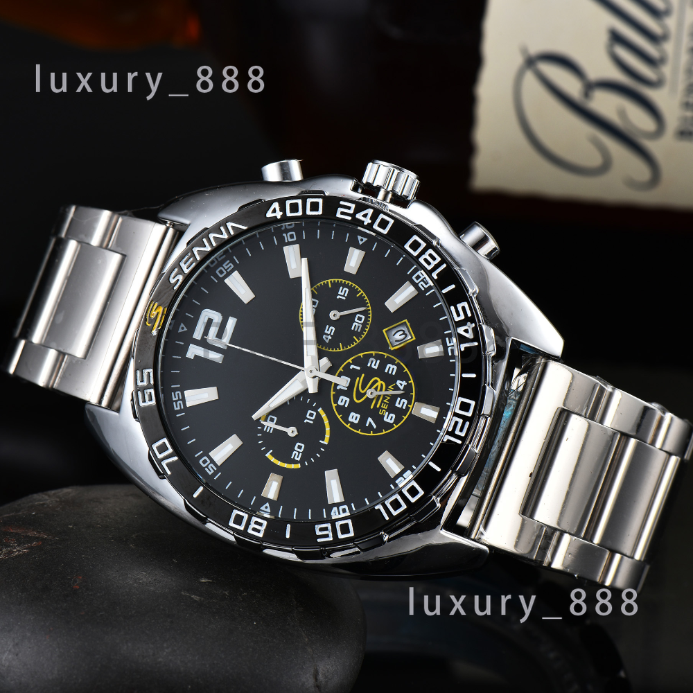 Hot Montre de sport jaune pour homme Quartz Chronographe Bracelet caoutchouc Luxe Mode Haute qualité Date Automatique Homme