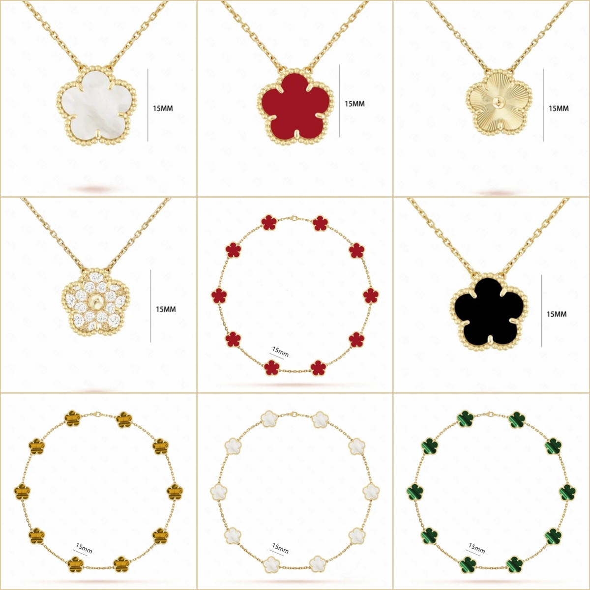 Collier de trèfle de créateur Luxury classique 4 / quatre feuilles Clover Colliers Gold Colliers de créateurs Collier de créateurs Chaînes Collie