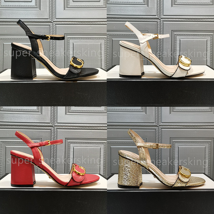 Sandales de créateur Femmes classiques talons hauts Chaussures robes en cuir des femmes