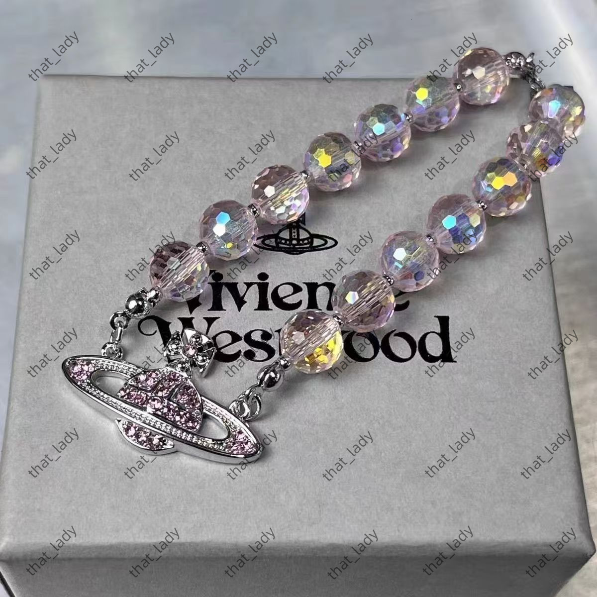 Collier de perle conception de conception épingle Saturne Pendentif perlé dames diamants colliers cuivre 18K Collier de bijoux doré perles 697