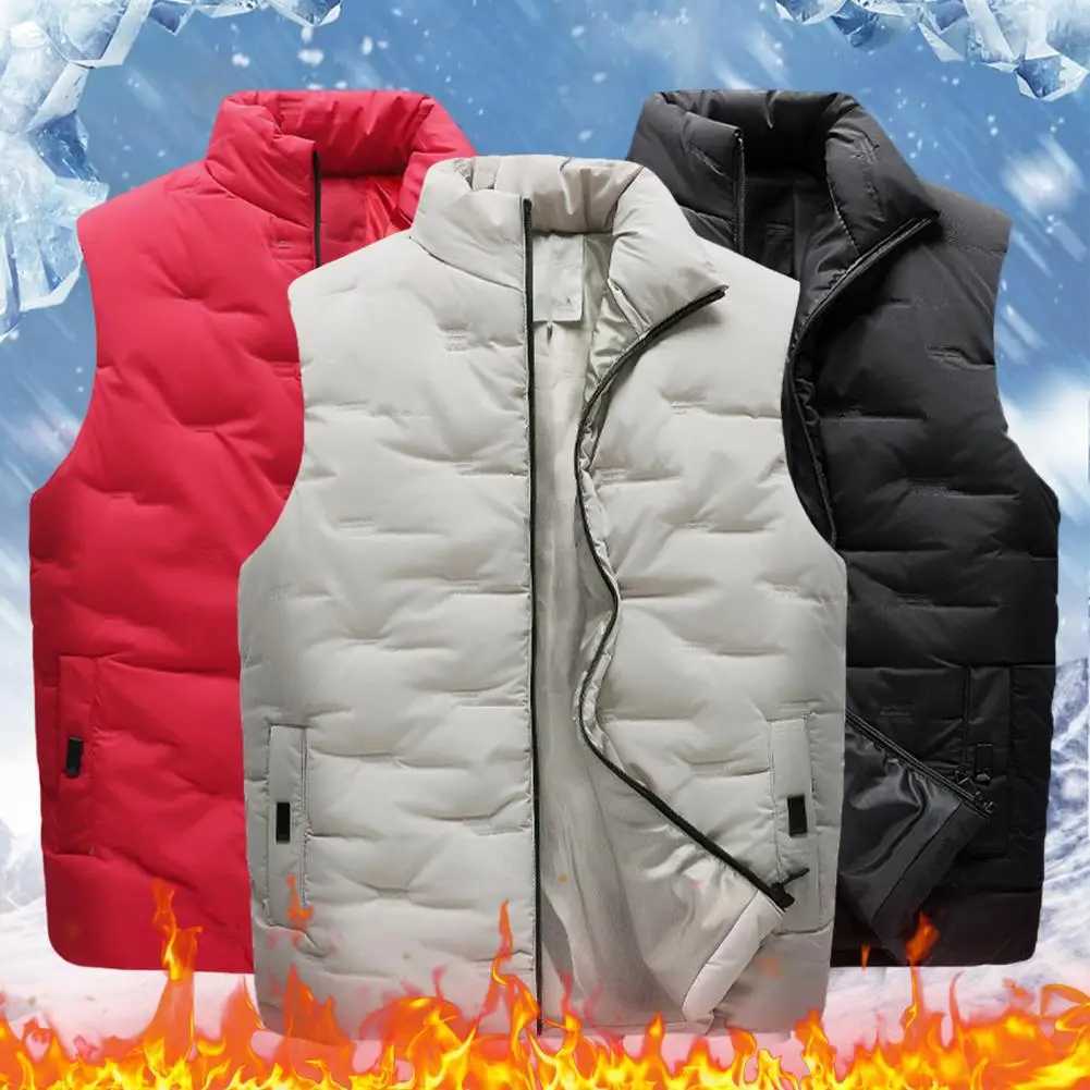 Winter mens apron vest wool jacket mens work vest outerwear mens sleeveless vest jacket thermal jacket clothing size 4XL W241113