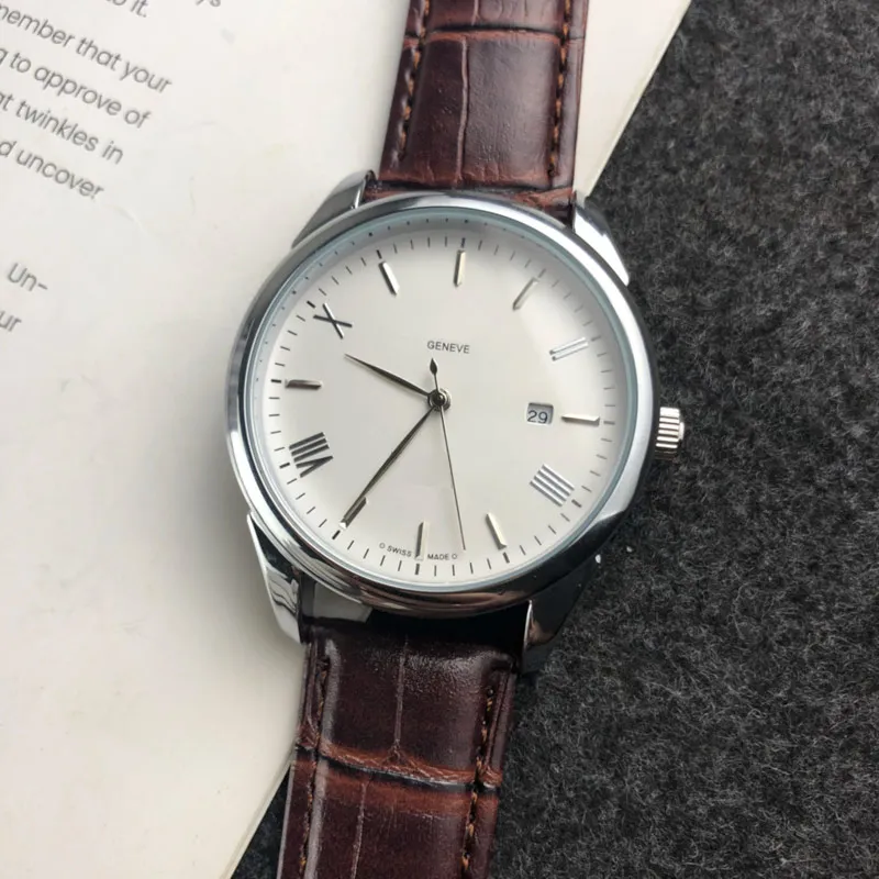 elegant top brand designer men watch leather strap 40mm luxury mens watches fashion wristwatches for man valentines day christmas mothers day gift m