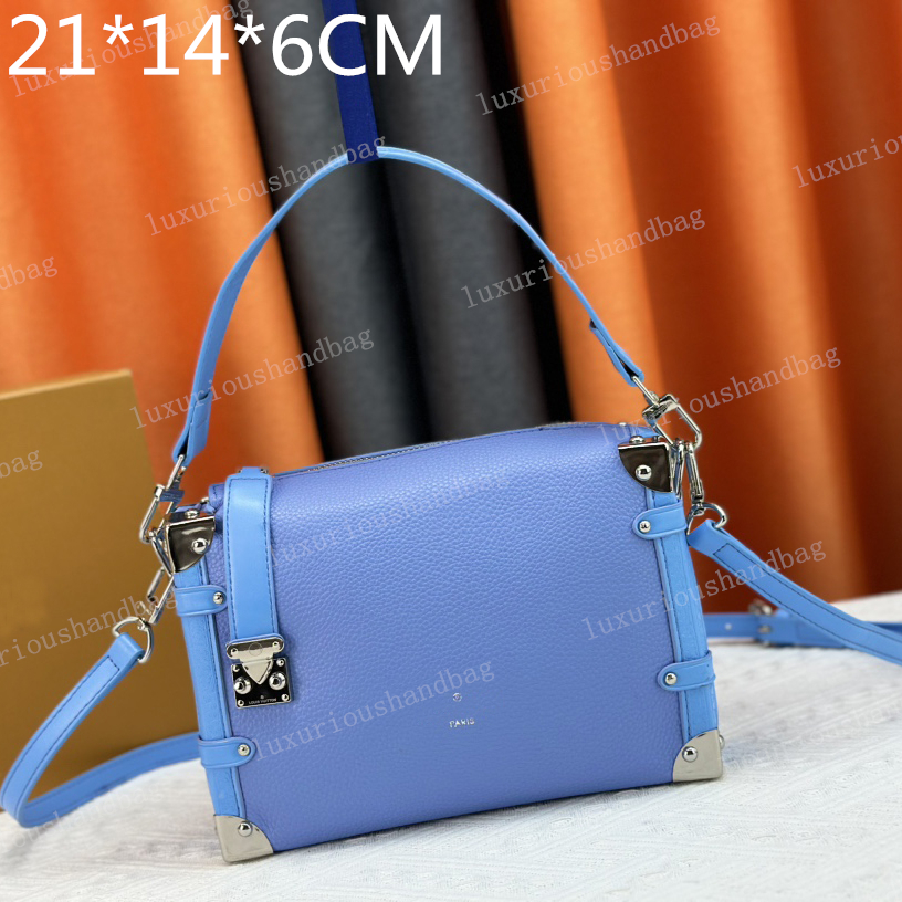 Two sizes Unisex Side Trunk handbag S-lock metal lock bag designer shoulder bag fashion luxury diagonal bag cellphone bag-image-965311465
