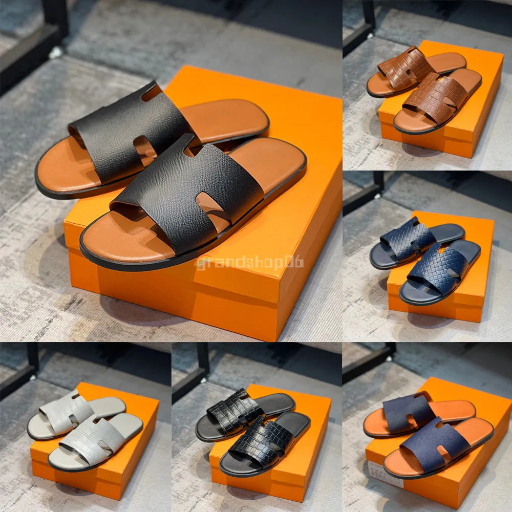 Men de ganters sandales de créateurs izmir flip flop en cuir patrimoine sandales en peau d'été