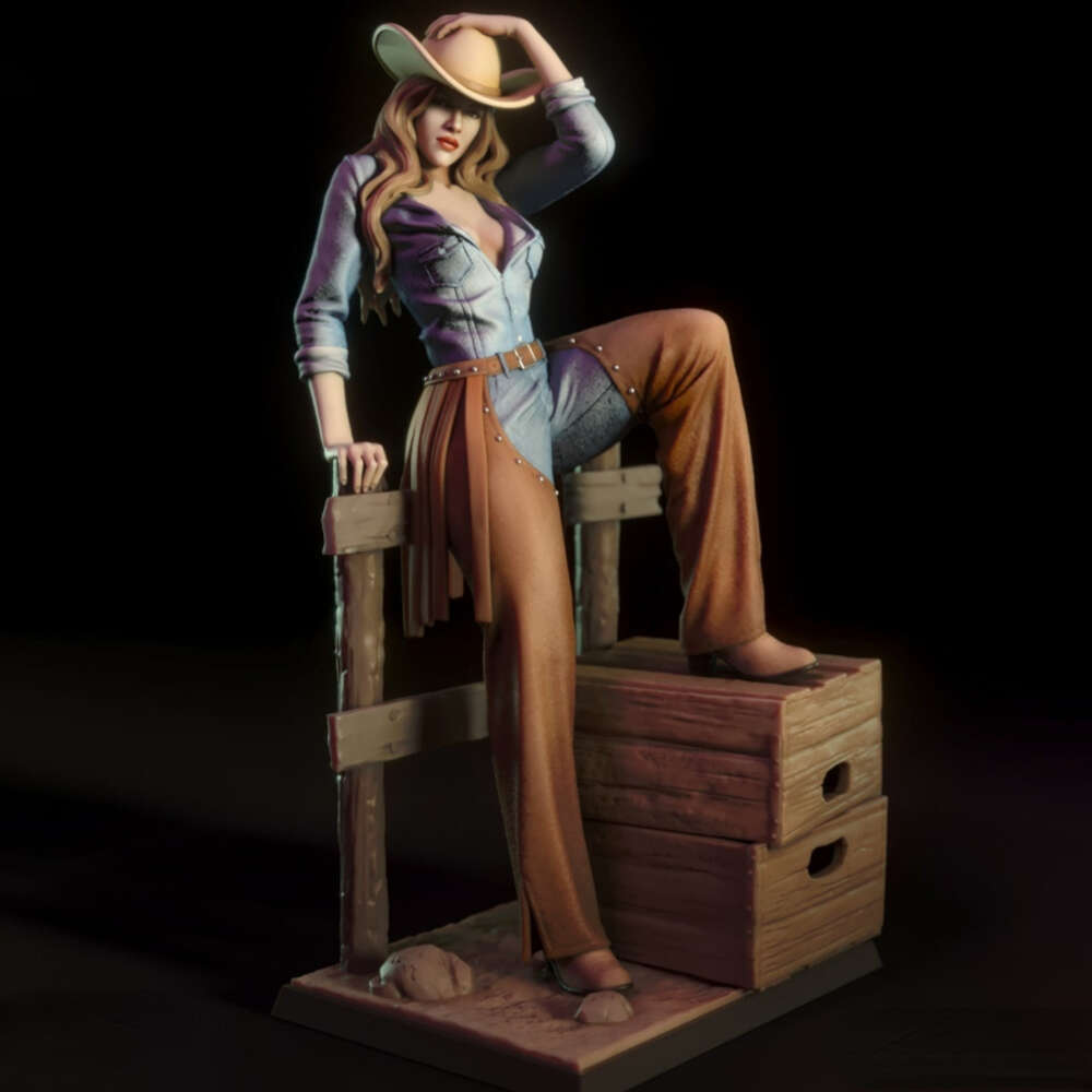 Anime Manga BANGSHE Minis Resin Figure 1/24 Scale Texas Cowgirl Diy Assemble Model Kit Unassembled Unpainted Statuettes Toy Standard or NSFW-image-965540580
