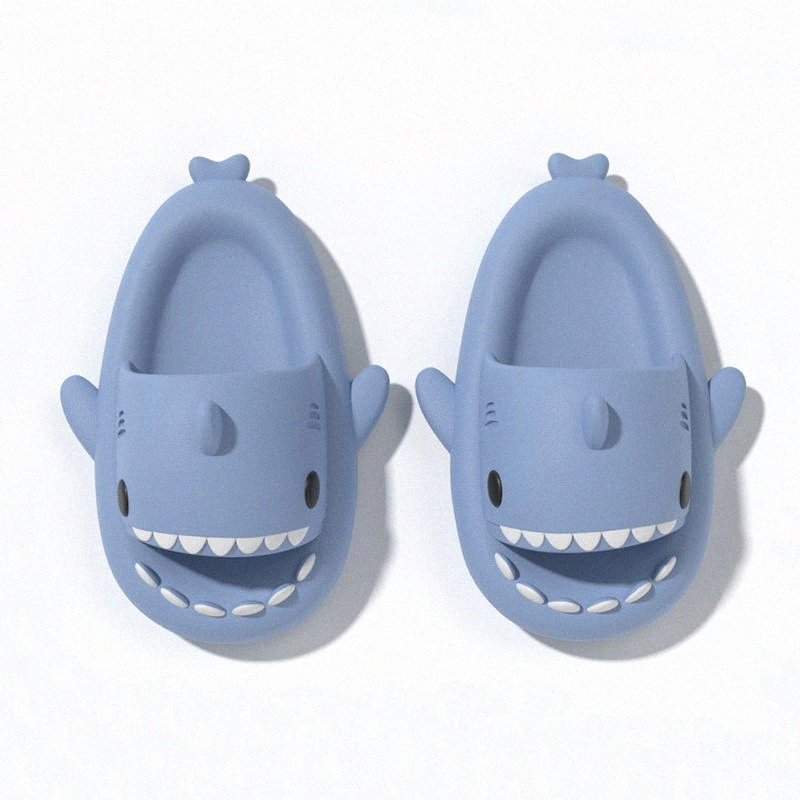 shark Summer Slippers Sliders Men Women Kids Slides Pink Blue Grey Memory Foam Sandals Soft Thick Cushion SlipperOMqA#