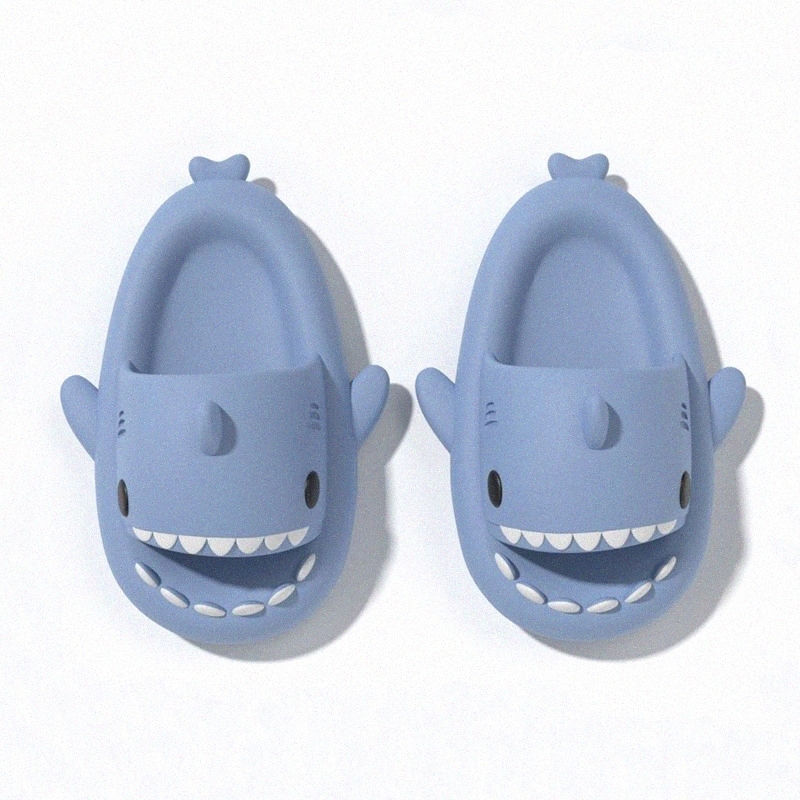 shark Summer Slippers Sliders Men Women Kids Slides Pink Blue Grey Memory Foam Sandals Soft Thick Cushion SlipperolT#