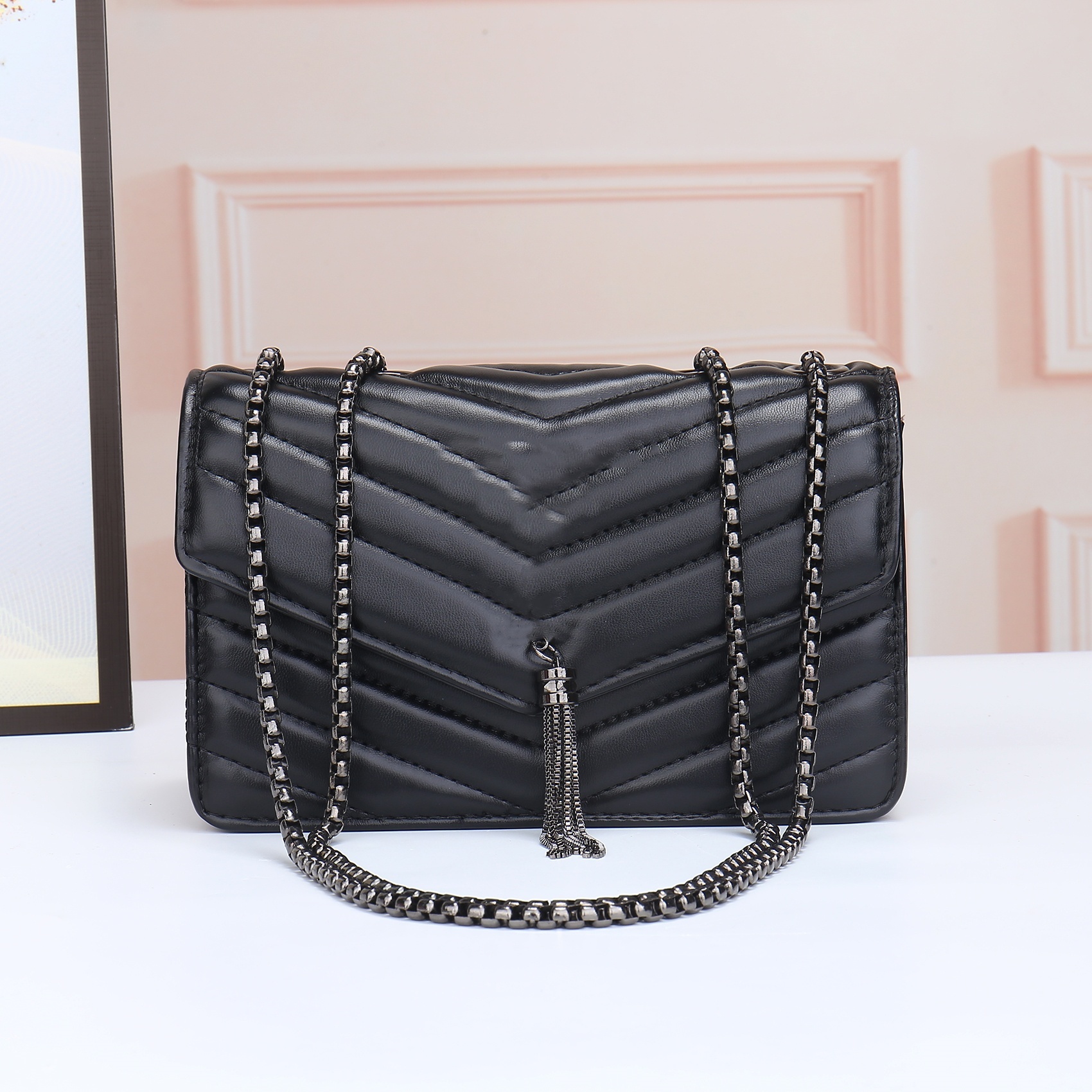 fashion Designer bag Handbags With dust bag tote sheepskin caviar metal chain silver Handbag Leather Shoulder Flip cover diagonal Bags women Shoulde