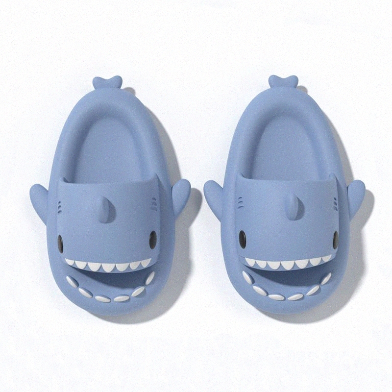 shark Summer Slippers Sliders Men Women Kids Slides Pink Blue Grey Memory Foam Sandals Soft Thick Cushion SlipperJeOS#