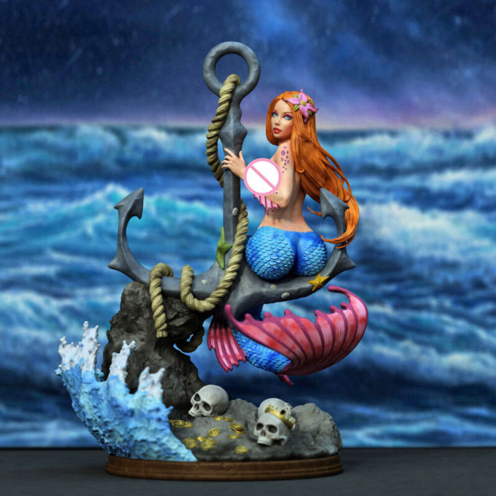 Anime Manga Resin Figure Diy Mermaid 1/24 Scale 75mm Figurine Assemble Miniatures Model Kit Unassembled Unpainted Ama Toys-image-965538800