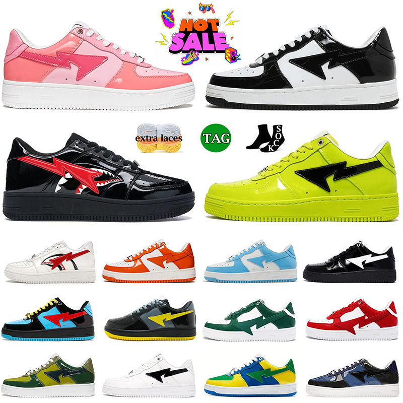Fashion Sk8 Stas Designer Star Shoes Mens Women Low Sneakers Top Patent Leather Black White Italy Camo Grey Pink Platform Loafers Trainers Skate