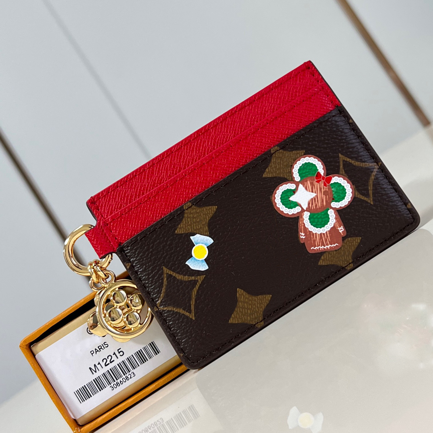 M12215 Charms Cartes Holders for Christmas Men Femmes Luxurys Designers Sacs Totes Handbag Snow Show Petula Wallet Messager Purse Pouche avec boî