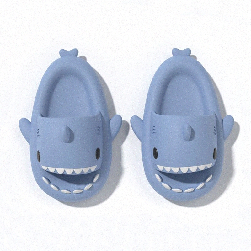shark Summer Slippers Sliders Men Women Kids Slides Pink Blue Grey Memory Foam Sandals Soft Thick Cushion SlipperYgF5#