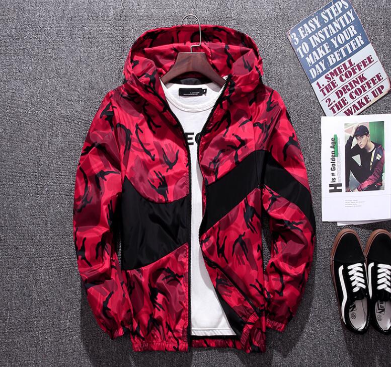 mens jacket sport windbreaker long sleeve mens jackets zipper pocket men casual hoodie coat plaid camouflage baseball jackets plus size m 5xl