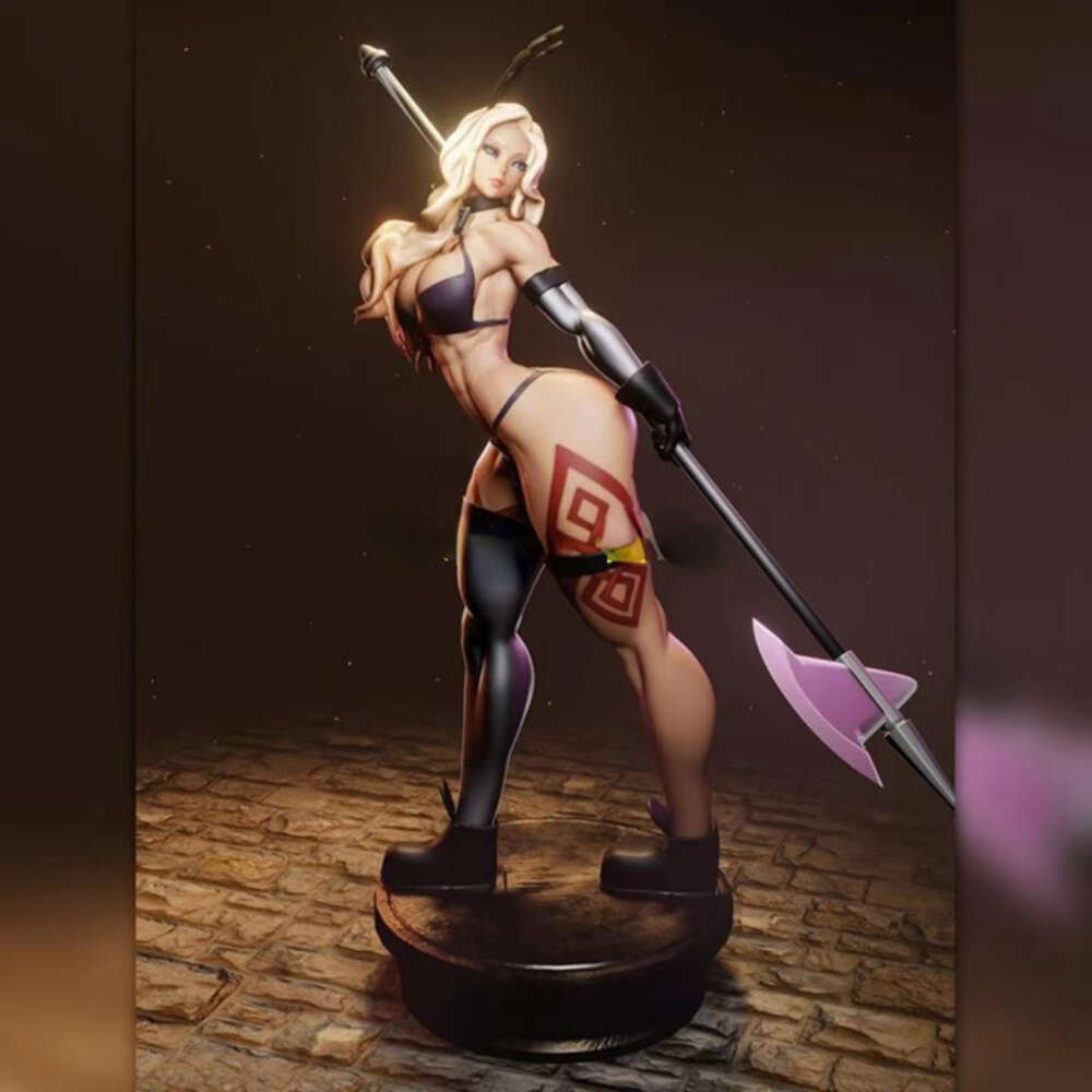 Anime Manga Resin Figure Dragon Crown Female Warrior 1/24 Scale 90mm Total Height Unassembled and Unpainted Model Kit Toys-image-965546853