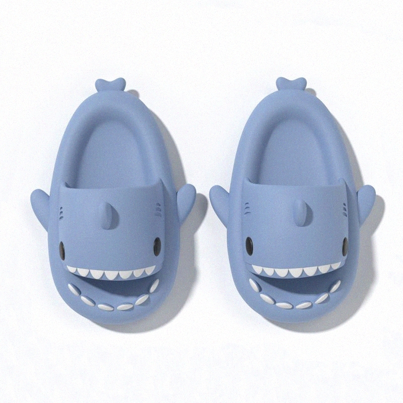 shark Summer Slippers Sliders Men Women Kids Slides Pink Blue Grey Memory Foam Sandals Soft Thick Cushion SlipperQlcs#