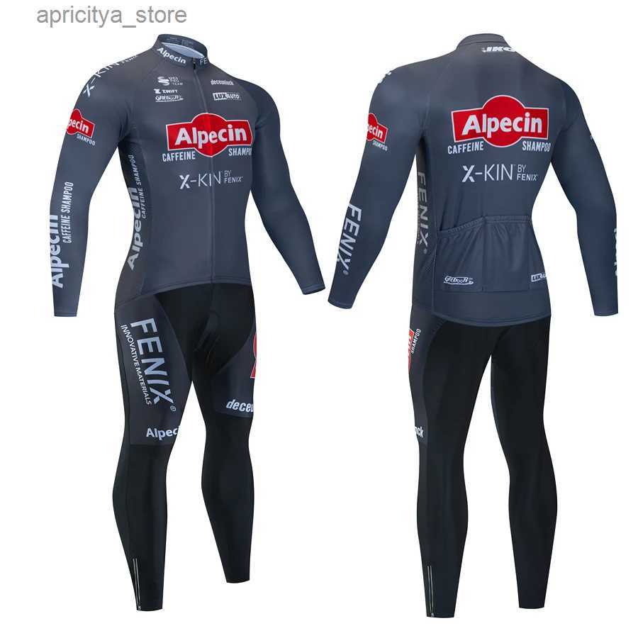 Cycling Jersey Sets Alpecin Maillot Cyclisme Cycling Skinsuit Long Seve Clothes Men 2024 Jersey Set Man Autumn Outfit Mens Bib Mtb Clothing Pants-image-965730852