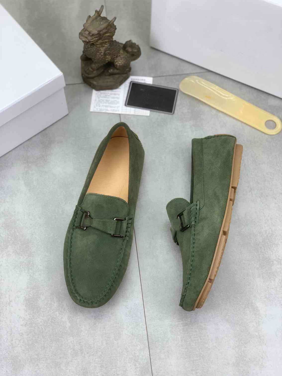 High Quality Mens Bean Shoes Moccasins Loafers Driving Party Walk Dress Suede Real Leather Size 38-45-image-965423477