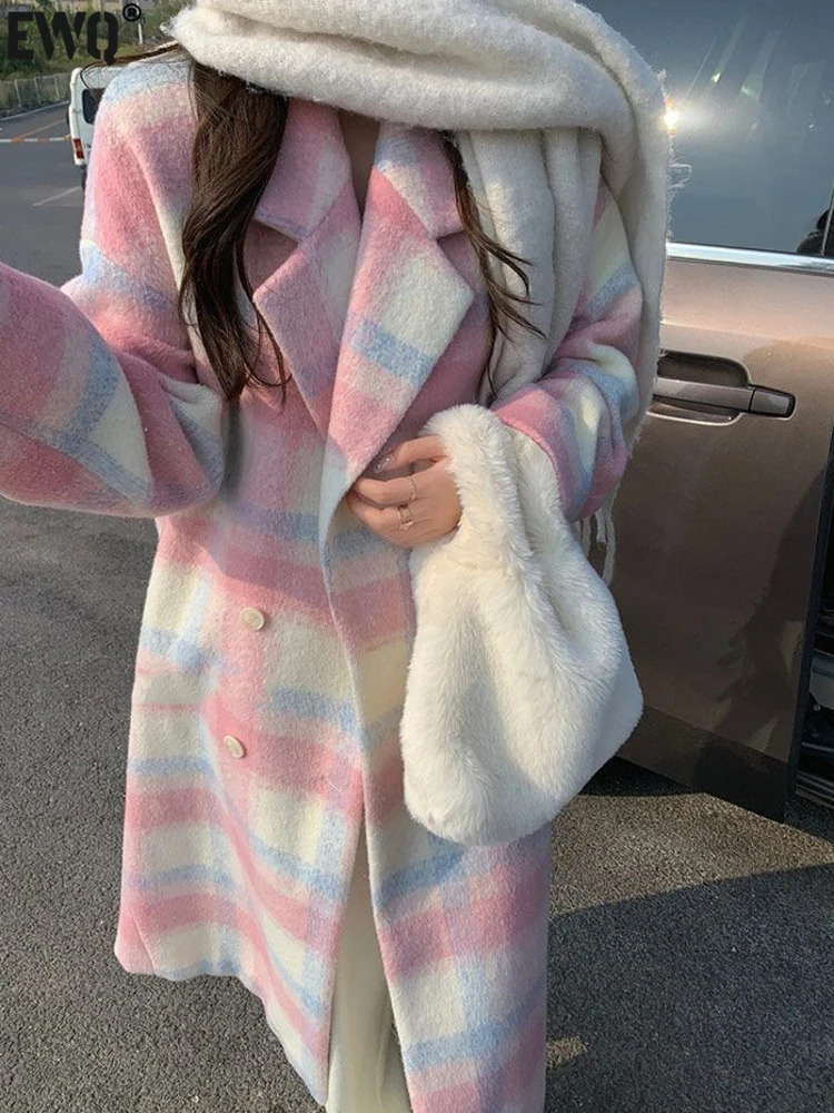 Mateau à manches longues à manches longues à manches longues à la mode avec double coffre pour femmes Hiver épais manteau automne 16o2479 241114