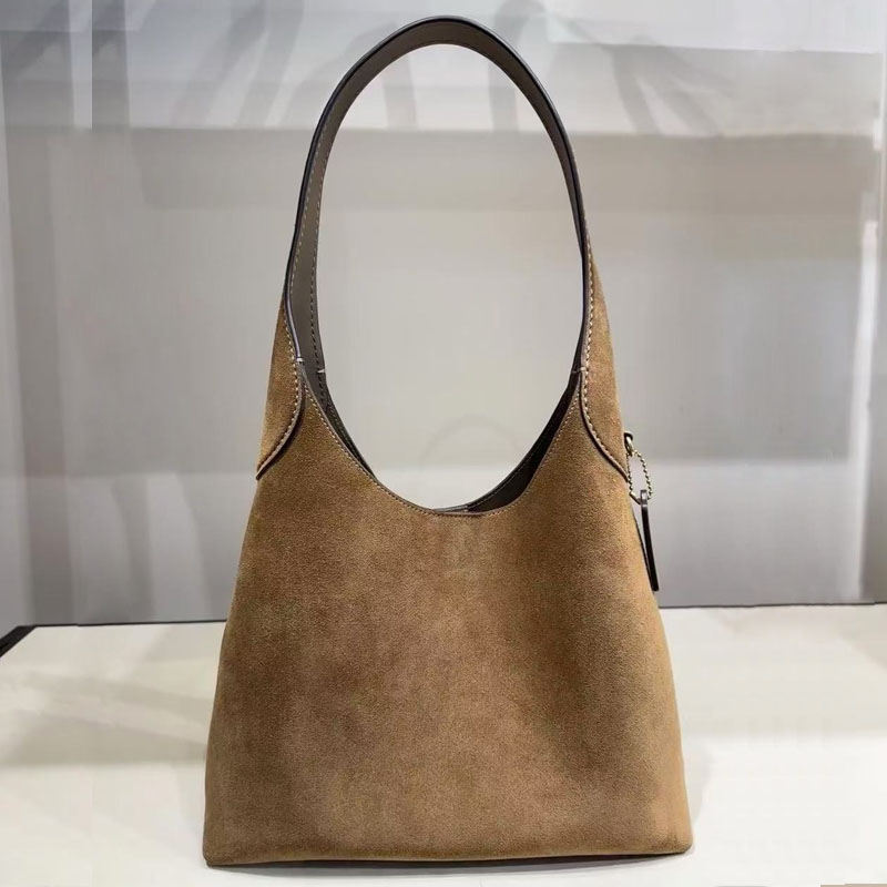 brooklyn shoulder designer women bag CU068 luxury large capacity underarm tote real leather purse pure colour clutch classic crossbody bags brown fa