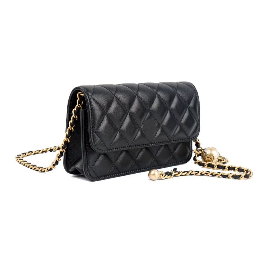 crossbody bag buckle closure genuine leather work bag casual bag women's handbag Chain Golden Ball Flip Cover Design-image-901571026