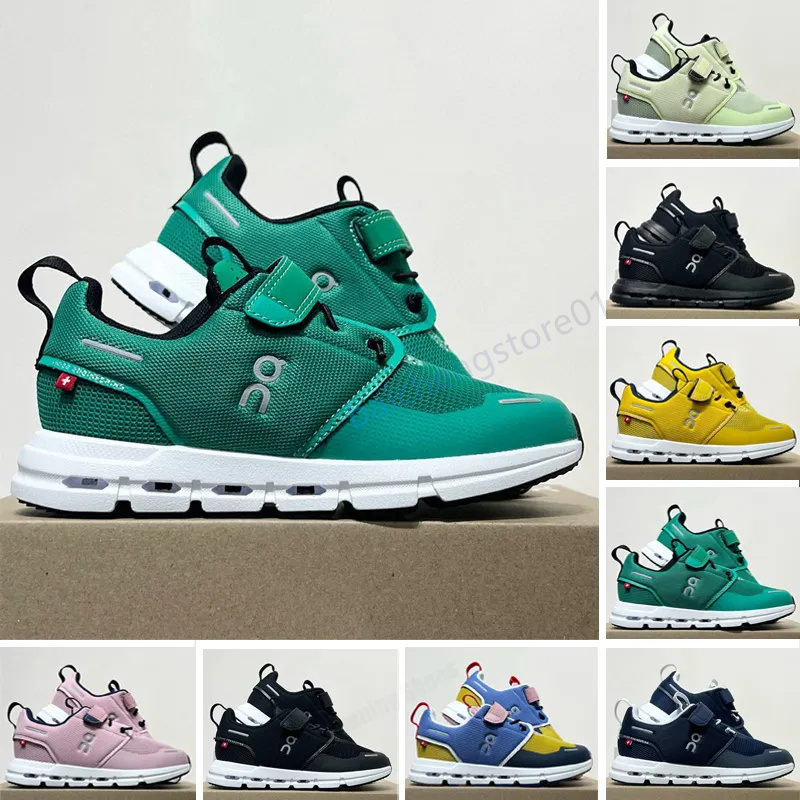 2024 Toddler Sneakers on running cloud Kids Shoes youth boys girls Federer trainers Infants kid Designer Shoe Baby Sports Black pink Blue 22-35 m4