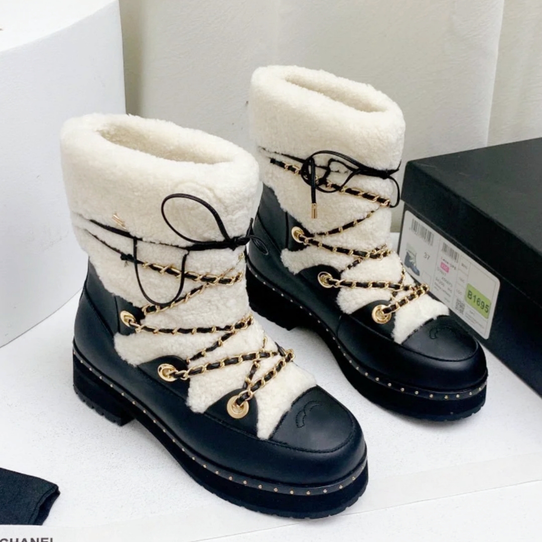 Womens Ankle Snow Boots - Winter Wool Combat Booties Suede u0026 Fur Leather Chunky Platform Lace-Up Wedge 2024 L251117U11T