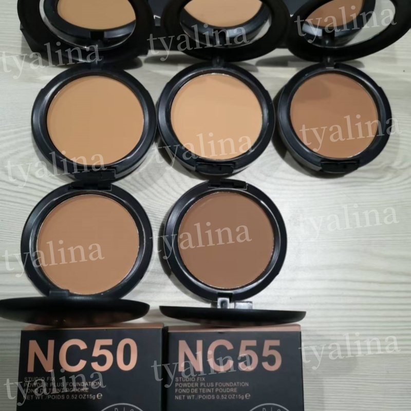 Fond de teint visage Maquillage poudre gâteau facile à porter poudre visage Blot poudre pressée fond de teint bloc solaire 15g NC 11 couleurs pou