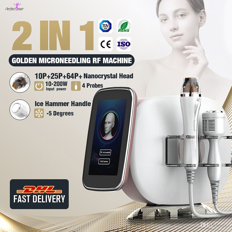 2 In 1 Fractional Microneedling Radio Frequency RF Eye Body Care Micro Current Skin Tightening Acne Scar Removal Machine