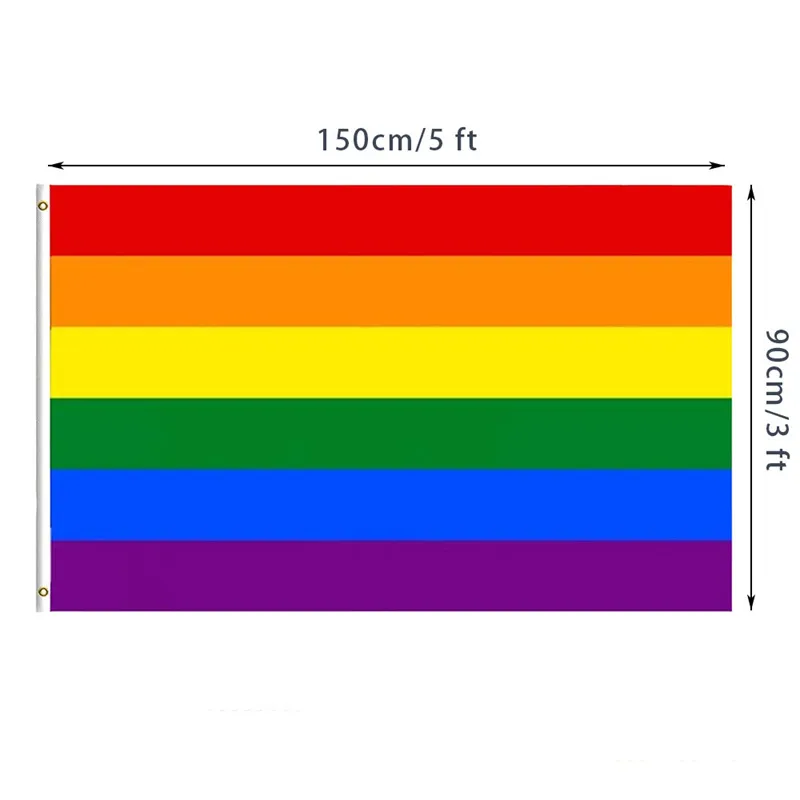 90x150cm 3x5 fts Banner Flags LGBT Gay Pride Progress Rainbow Flag Ready to Ship Direct Factory Stock Double Stitched