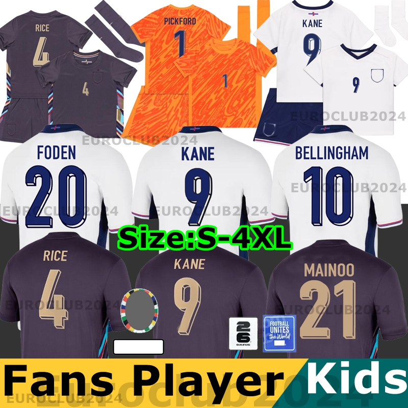 2024 euro 24 25 England football shirt BELLINGHAM Soccer Jerseys SAKA FODEN RASHFORD STERLING GREALISH National Team KANE Football Shirt Kit Kids set Kit tops 