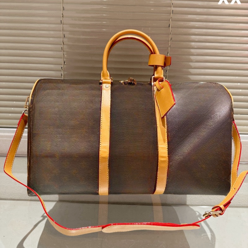 Men&#039;s duffel bag designer floral leather travel bag women&#039;s large capacity tote men&#039;s business handbag with shoulder strap tote sh-image-966410457