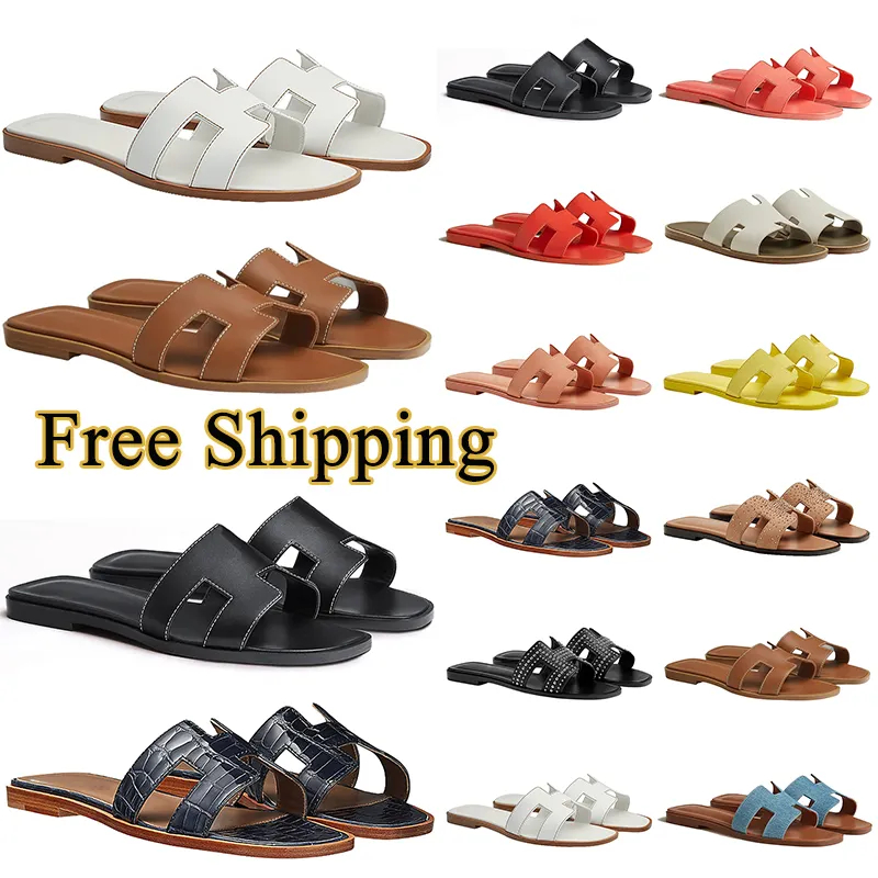 free shipping designer sandals original luxury slippers womens sandal shoes slides women slide black white red slipper leather flat outdoor trainers