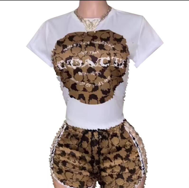 Desinger new summer women's trendy Tracksuits 2 Piece Sets t-shirt and shorts Short Sleeves printed Top And Casual clothing