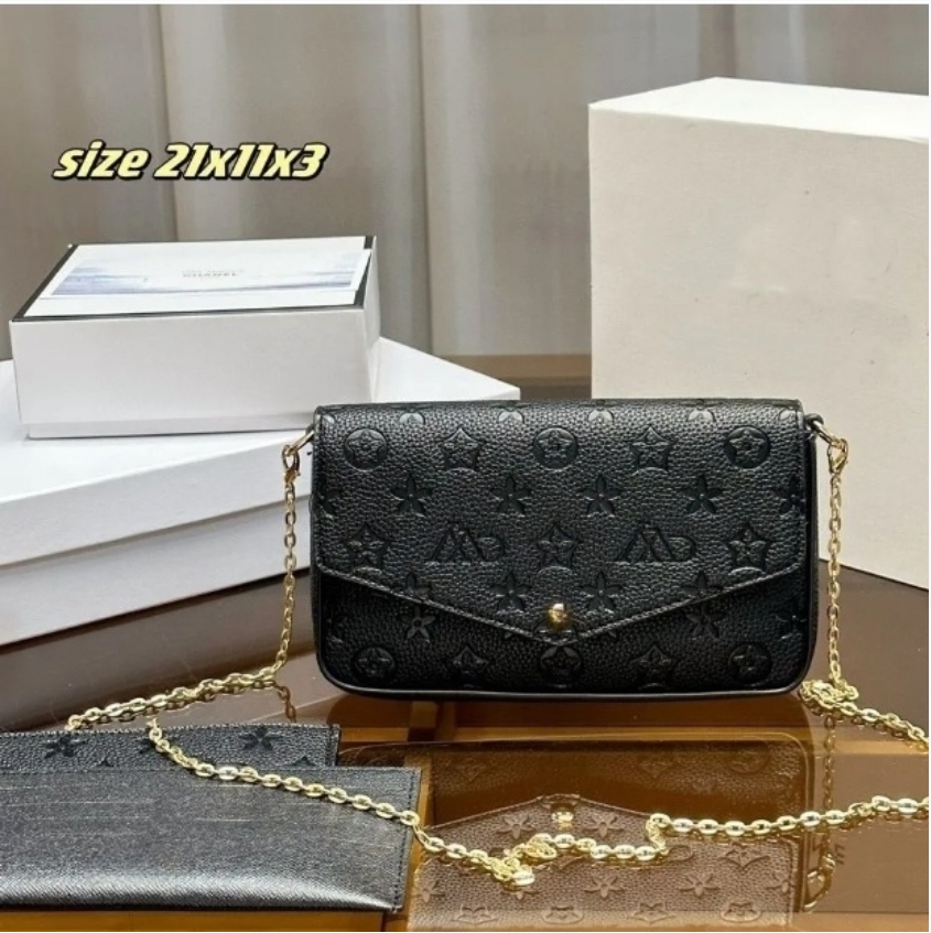 Sacs de concepteurs de cuir authentiques de luxe 3 pc / set Accessoires Femmes Femmes Purse à main en cuir Messager Messer Fleurs épaule portefeu